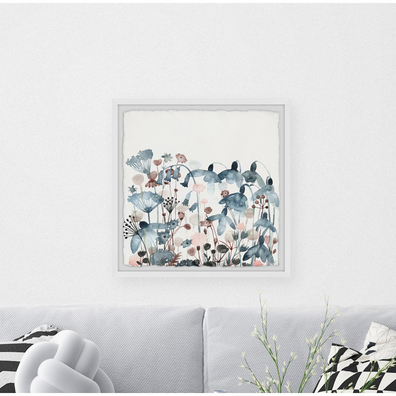 Blue Bell Flowers - Single Picture Frame Painting, 30cm H x 30cm W x 3.81cm D