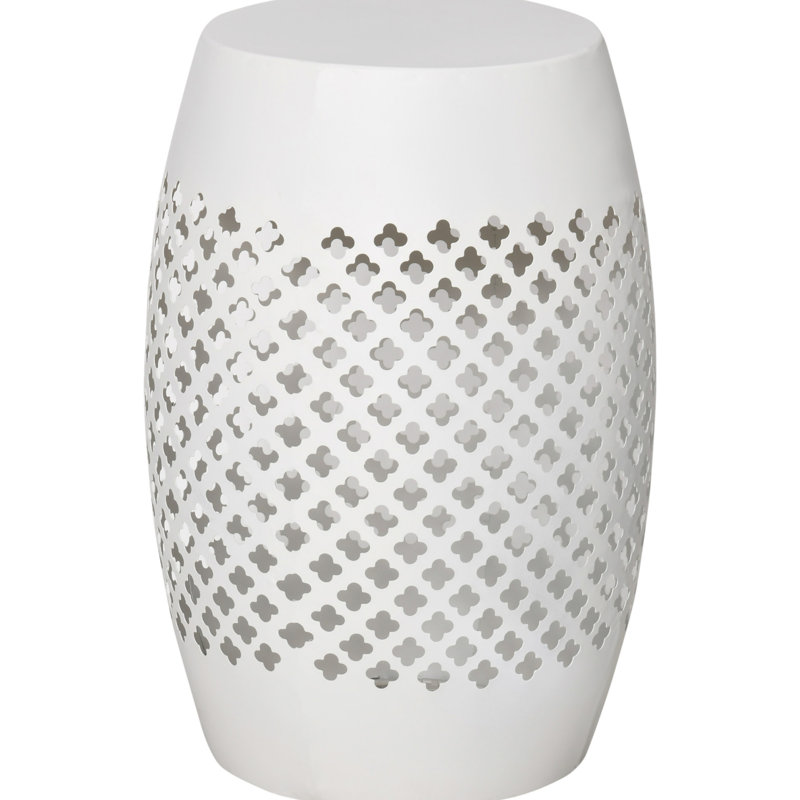 Table de bout en acier Outsunny, Blanc