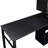 Home Office Computer Desk L-Shaped Corner Table, Rotating Computer Table with 5-Tier Bookshelf, Four Installation Methods, Lockable Casters (Black)-966394511