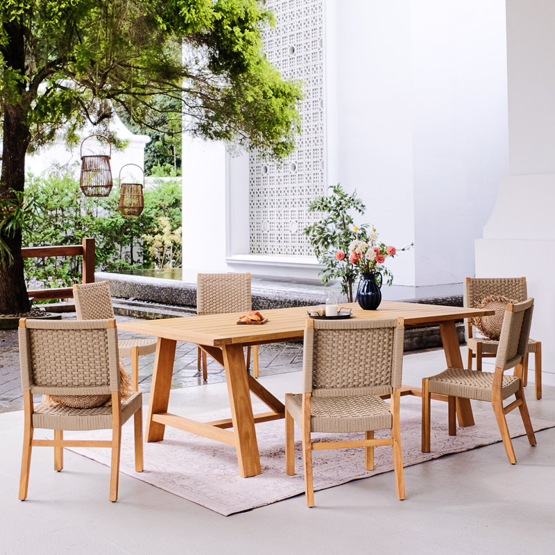 Ensemble repas extérieur pour 6 personnes Seras, Brun clair