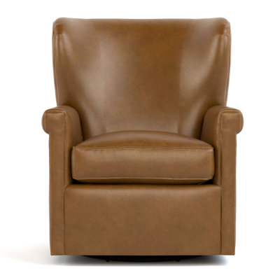 Hudson Valley Leather Swivel Wingback Chair