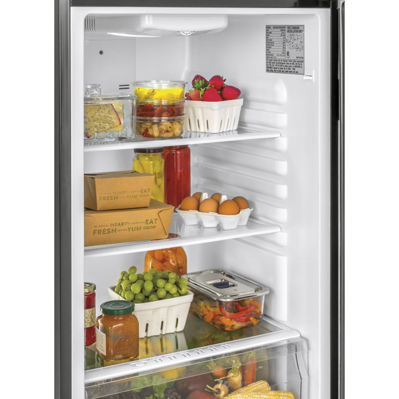 Haier 24" 9.8 Cubic Feet Smudge-Resistant Top Freezer Refrigerator, Black