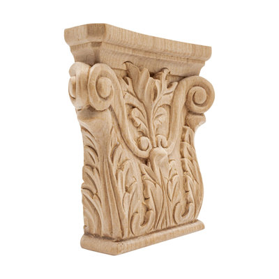 Applique en bois majestueux 4 po x 3-7 / 8 po x 1 po Acanthus