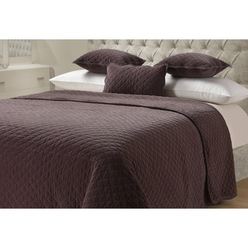 Moriani Premium Cotton Velvet Luxury Heavyweight Throw, W265cm x L265, Mink