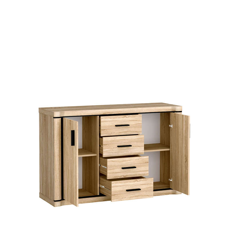 Temmo Sideboard, 91cm H x 137cm W x 45cm D, Sonoma Oak