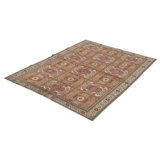 Rozier One-of-a-Kind Rectangle 6'4" X 8'10" 1990s Wool Area Rug in Brown/Beige/Red