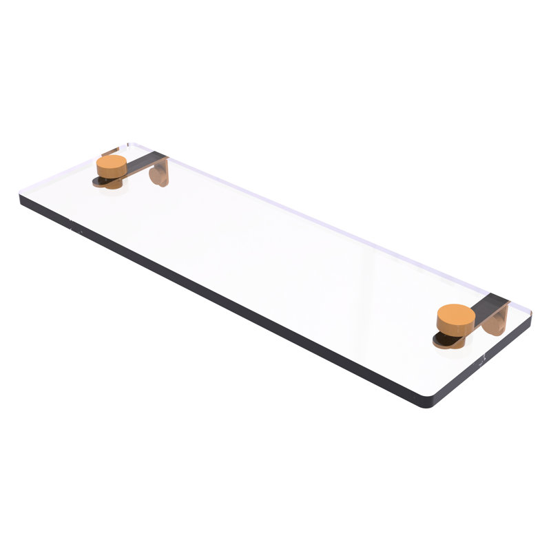 Tablette de meuble-lavabo en verre avec bords biseautés NS, H 2 po x l 16 po x P 5 po, Jaune doré