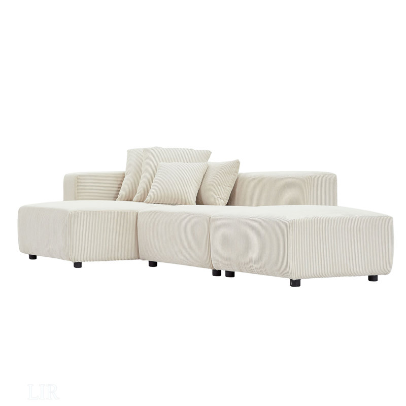 Canapé et chaise rembourrée Dubava, Tissu gris, H 25,59 po x l 118,11 po x P 59,05 po