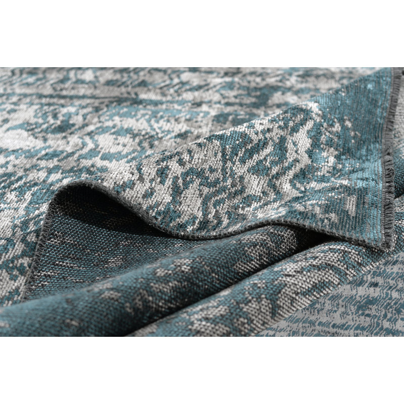 Rapture Abstract Area Rug in Gray/Blue, Rectangle 7'10" x 11'2"