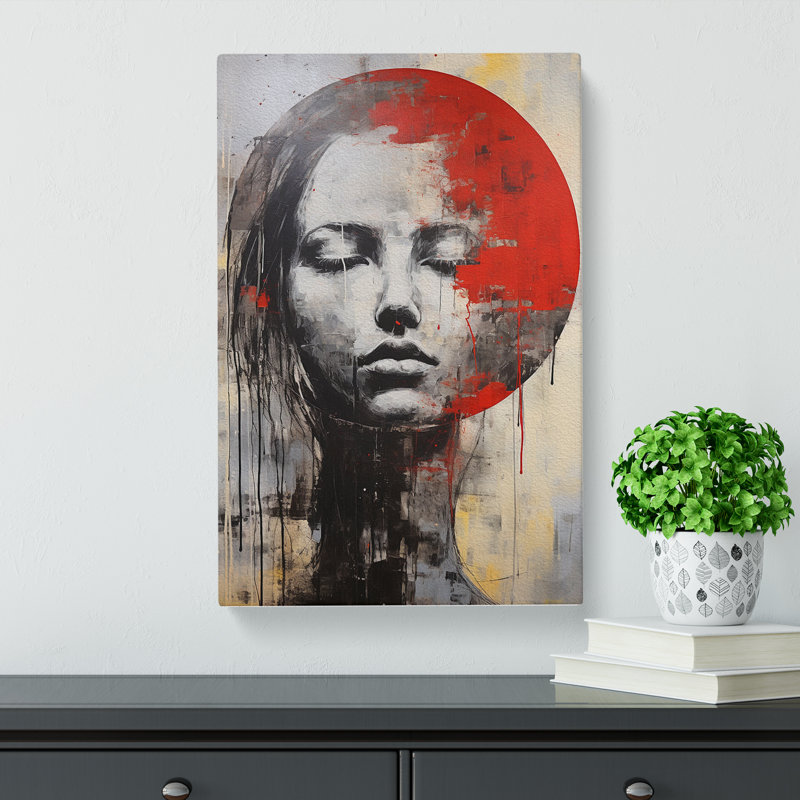 Moon Gestural Art No.3 - Wrapped Canvas, 76cm H x 50cm W x 3cm D