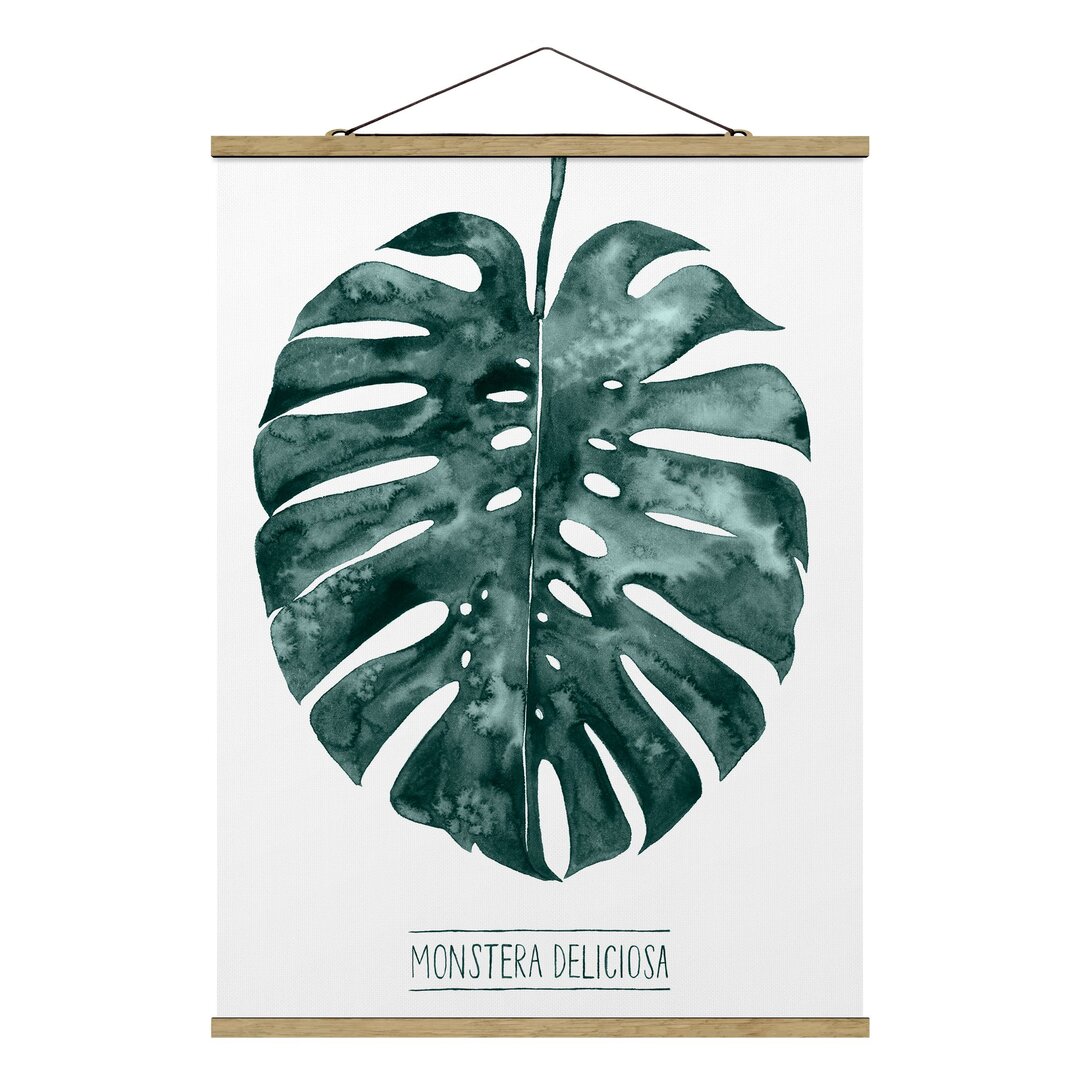 Stoffbild Emerald Green Monstera Deliciosa