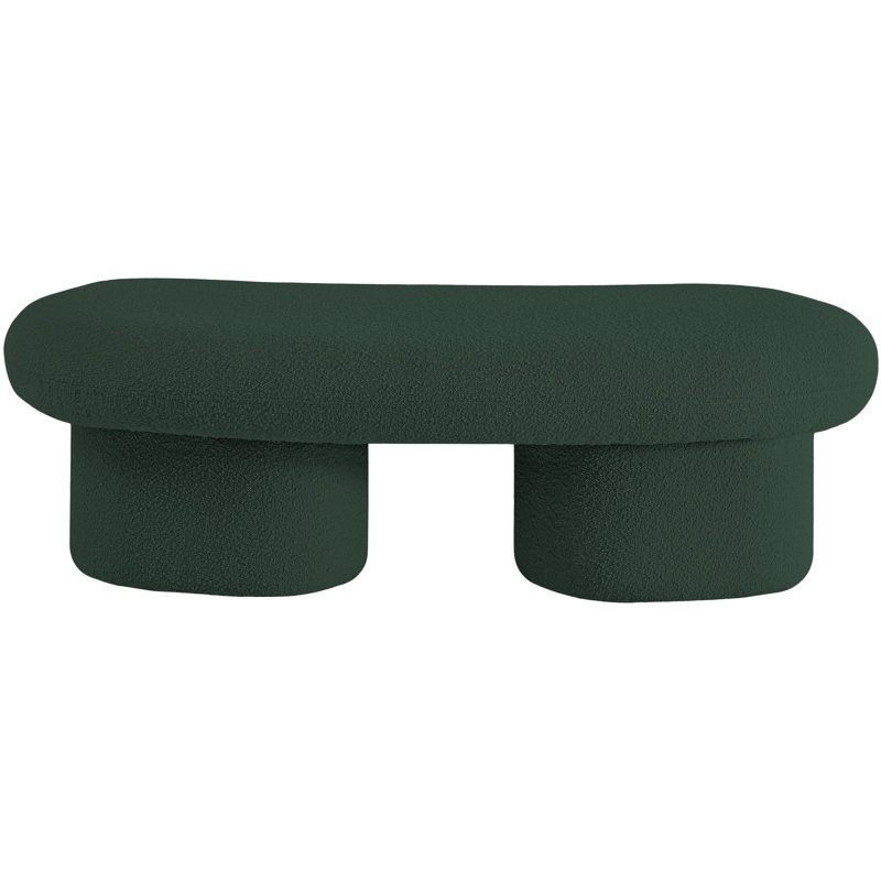 Luka Ipswich Schriver Upholstered Bench, Green Boucle Fabric