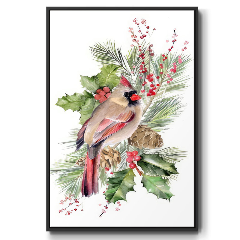 Cardinal Holly Christmas Collection B, H 37 po x l 25 po x P 1,5 po, Noir
