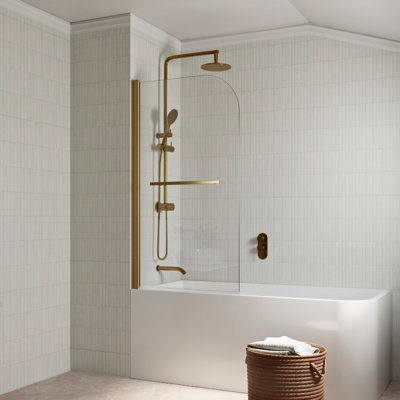 31" W x 55" H Frameless Pivot Half Shower Door in Various Colours, 1/4" Tempered Glass Panel