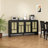 Rattan Sideboard Buffet Cabinet With 4 Doors