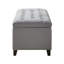 Grey Interior Storage Bench With Soft Close Feature And Upholstered Look Tufting For Home