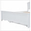 Lit plateforme double en bois avec tête de lit et lit gigogne simple, blanc-812916846