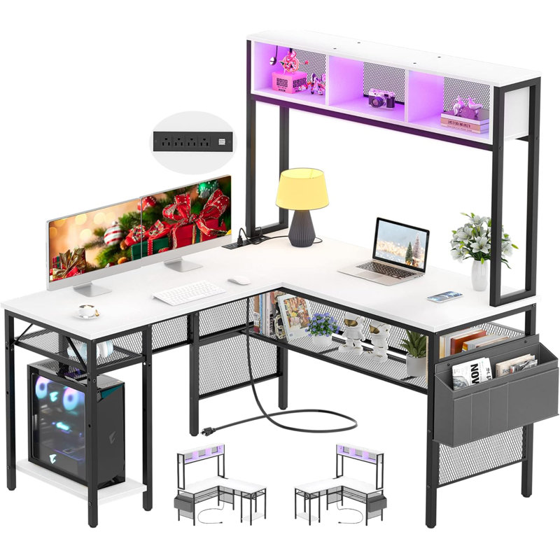 Manorma L Shaped Metal Base Gaming Desk,Business Furniture,Conference Room Table,Study Writing Desk for Home Office