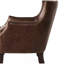 Chaise de salon en cuir fleur de qualité supérieure, brun, accoudoirs de luxe à assise confortable, revêtement