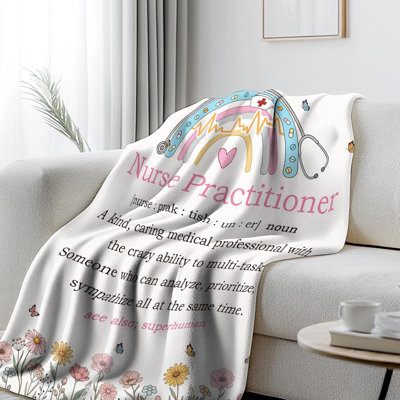 Nurse Practitioner Gifts for Women, Nurse Gifts for Np Week Appreciation Graduation Birthday, Nursing Student Gift, Nurses Practitioner Blanket for Sofa Couch Bed 60" x 50"