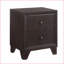 Table de chevet transitionnelle 2 tiroirs Espresso
