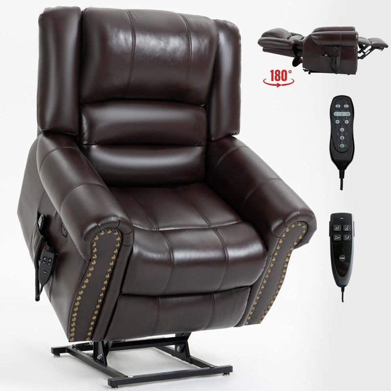 Recliner, Antique Brown Faux Leather