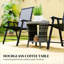 Table d'appoint, petite table basse d'extérieur en osier avec tablette-593093262-593093261