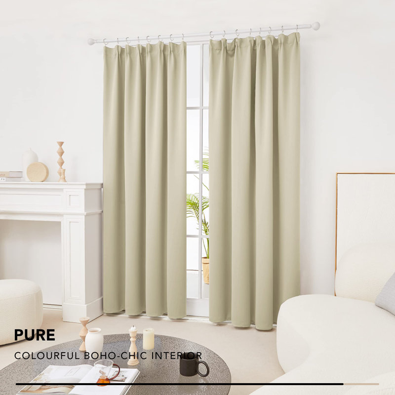 Reiana Blackout Curtain Pair, 55cm Width x 210cm Drop