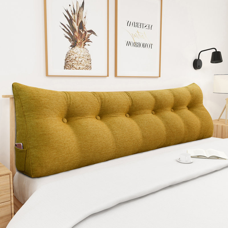 Coussin de tête de lit, Grand lit, Jaune