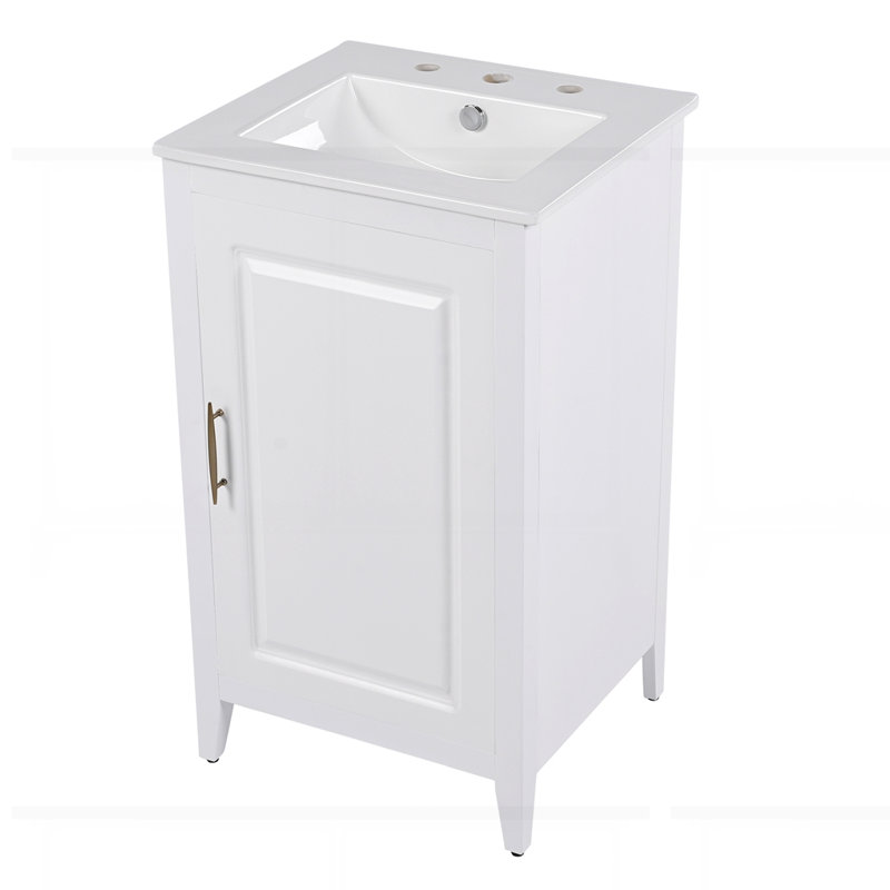 Meuble-lavabo 20,3 po avec lavabo, Blanc