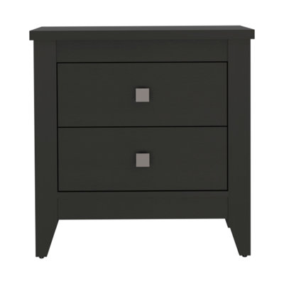 Breeze Four-Legged Modern Bedroom Nightstand, With Two Drawers
