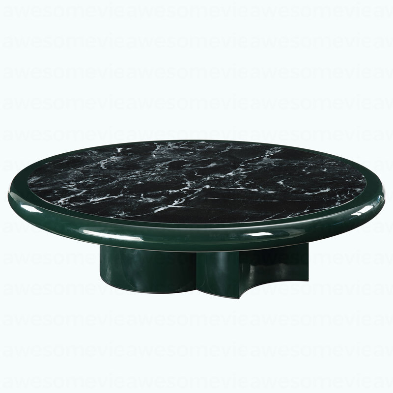 Table basse vert foncé à motif de marbre, table basse Ronald