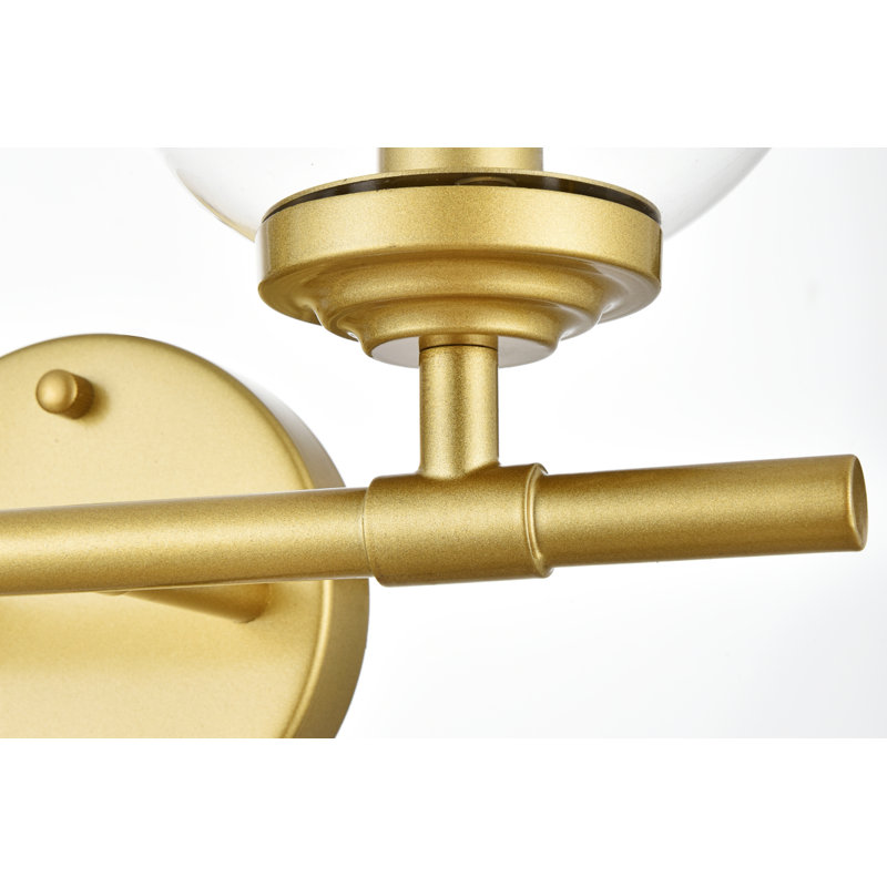 Armed Sconce, Brass, Clear