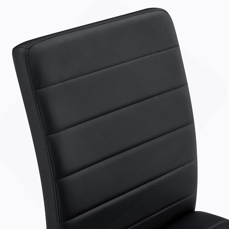Chaises robustes avec coussins épais et structure en fer robuste pour la maison ou le bureau., 4, Noir