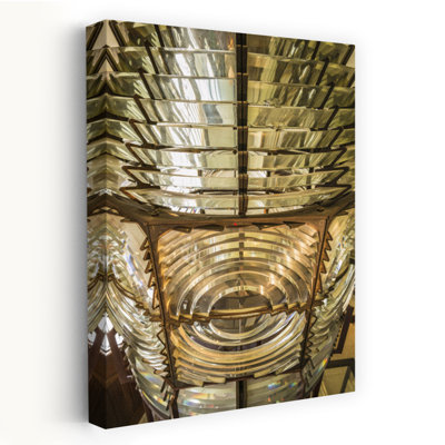 USA New England Massachusetts Nantucket Island Nantucket Town Fresnel Lens From Lighthouse by Walter Bibikow - Wrapped Canvas Print