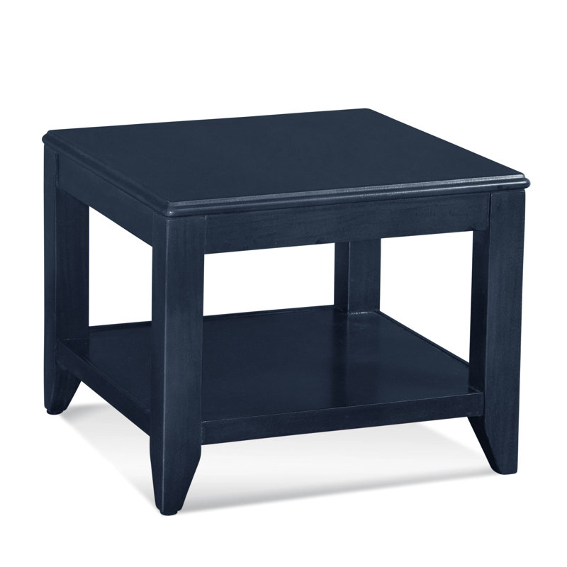 Table de bout à 4 pieds avec rangement Elements, Bleu marine