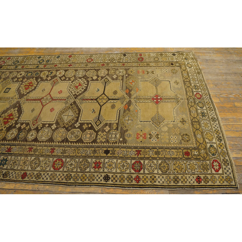 Tapis ivoire antique en laine Shirvan