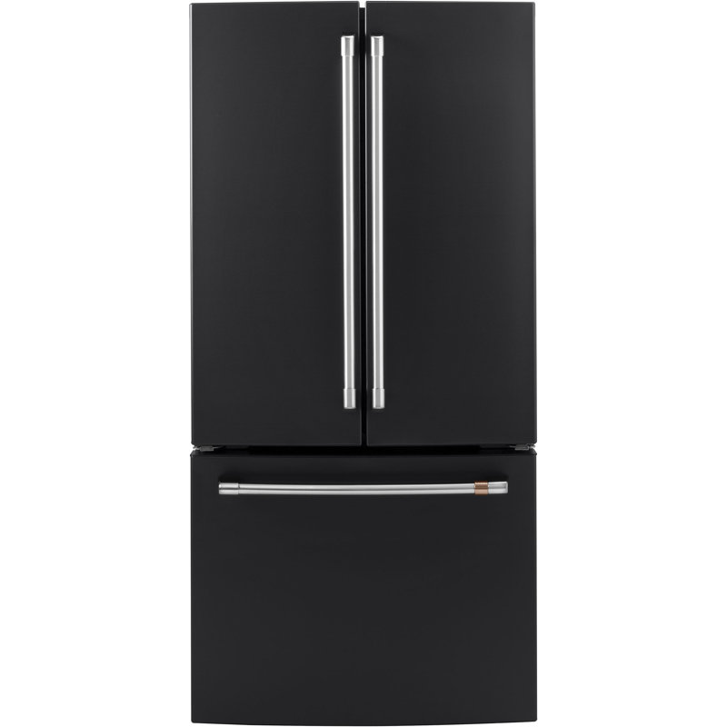 33" Counter Depth French Door 18.6 cu. ft. Smart ENERGY STAR Refrigerator, Matte Black/Brushed Stainless