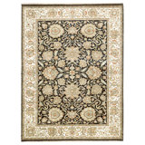 High-Quality Hand-Knotted Black And Ivory Area Rug