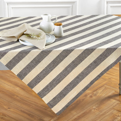 Cabana Stripe - 100% Pure Linen Table Throw