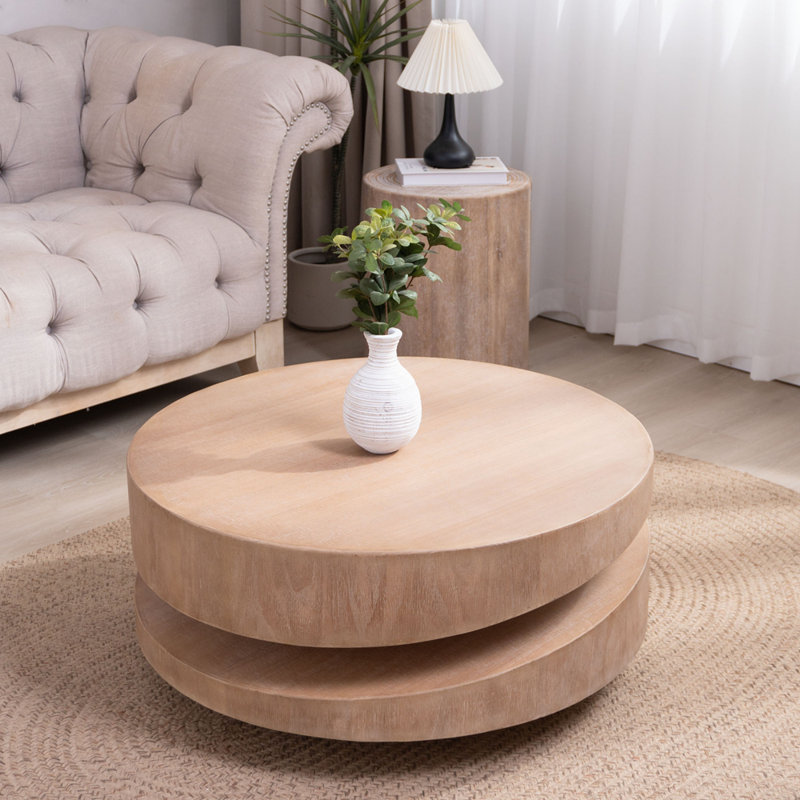 Table basse Modern Modern - Table d'appoint en bois au fini naturel 31,3 po pour le salon