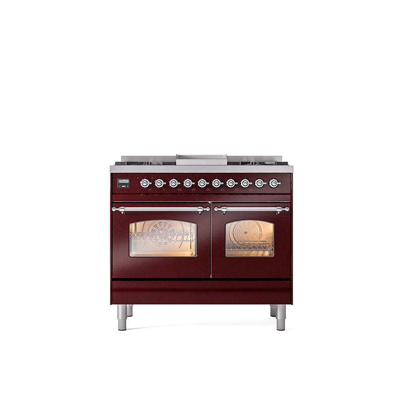 ILVE Nostalgie II 40 in Dual Fuel Range, Natural Gas, Midnight Blue/Brass