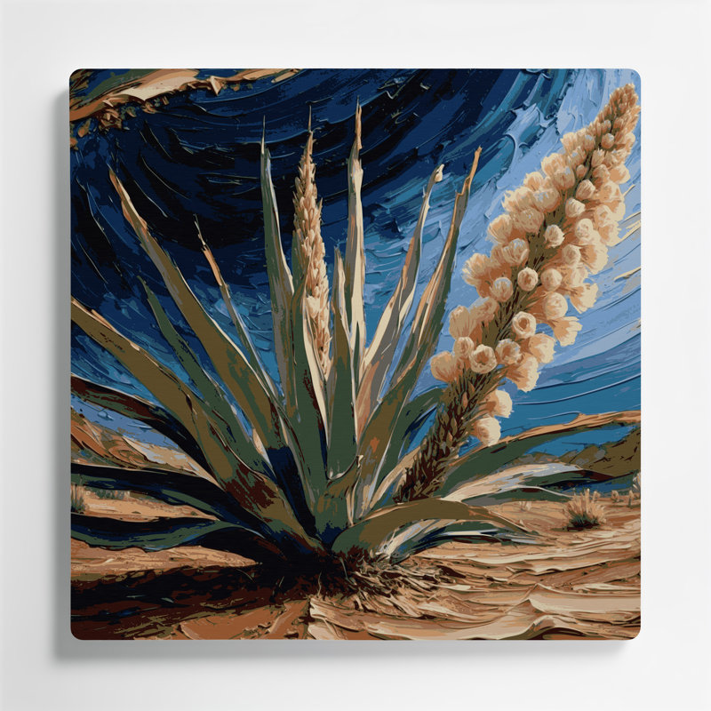 «Southwestern Plants Yucca Plant 196», art mural en métal gris