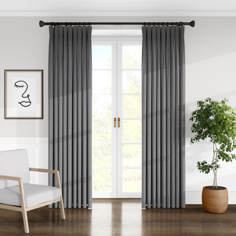 Rideau simple obscurcissant Jasper Drapery, Gris, l 40 po x L 84 po