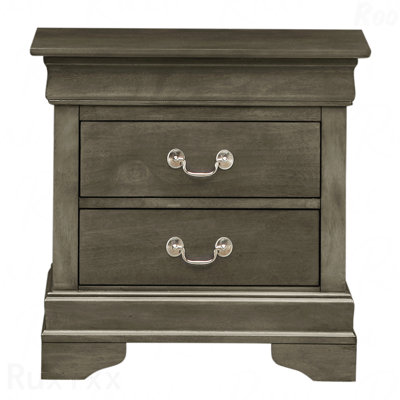 Gray Traditional Nightstand, Elegant