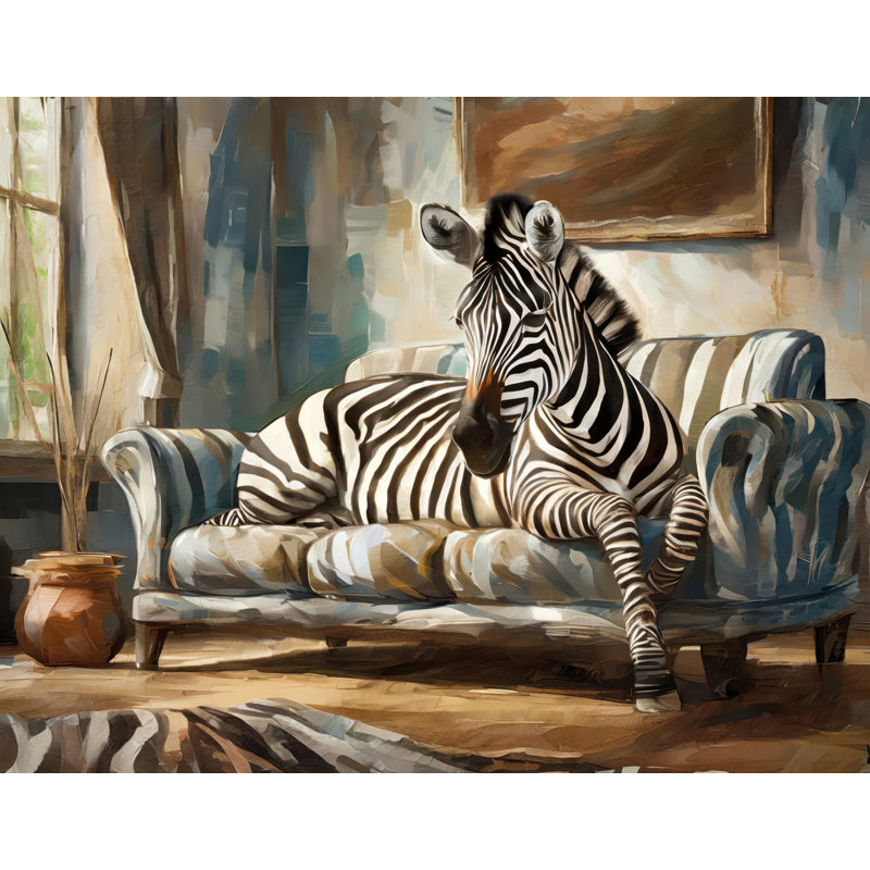 «Zebra Couch» sur toile, H 26 po x l 32 po