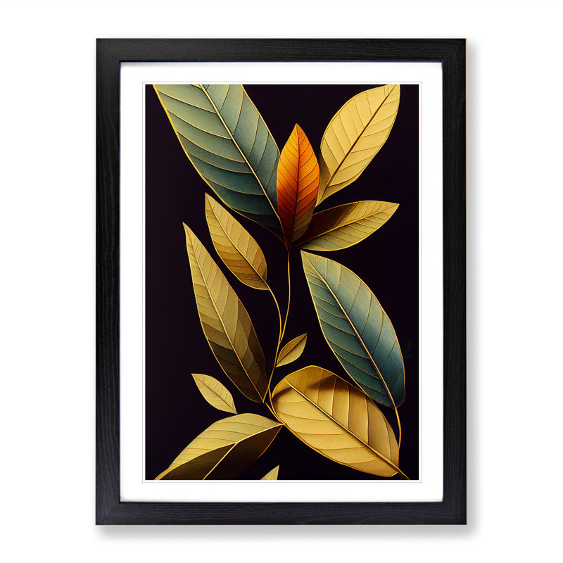 The Lush Leaves - Framed Print, 34cm H x 25cm W x 2cm D, Black Framed
