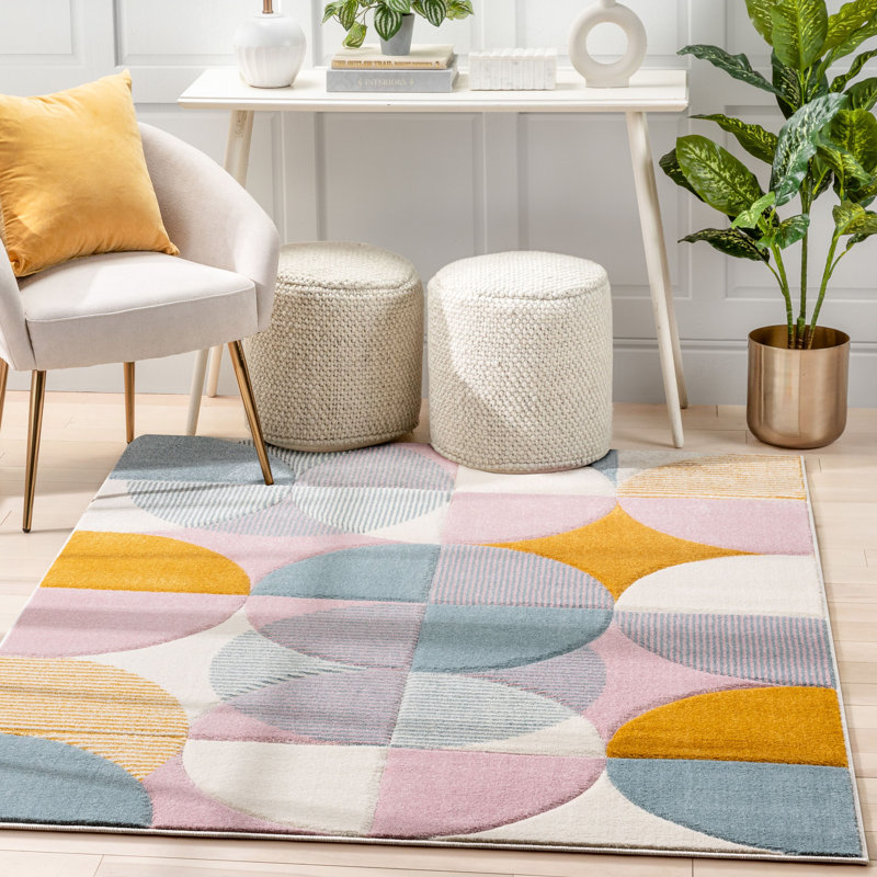Astrid Geometric Synthetic Area Rug, Rectangle 160 x 220 cm