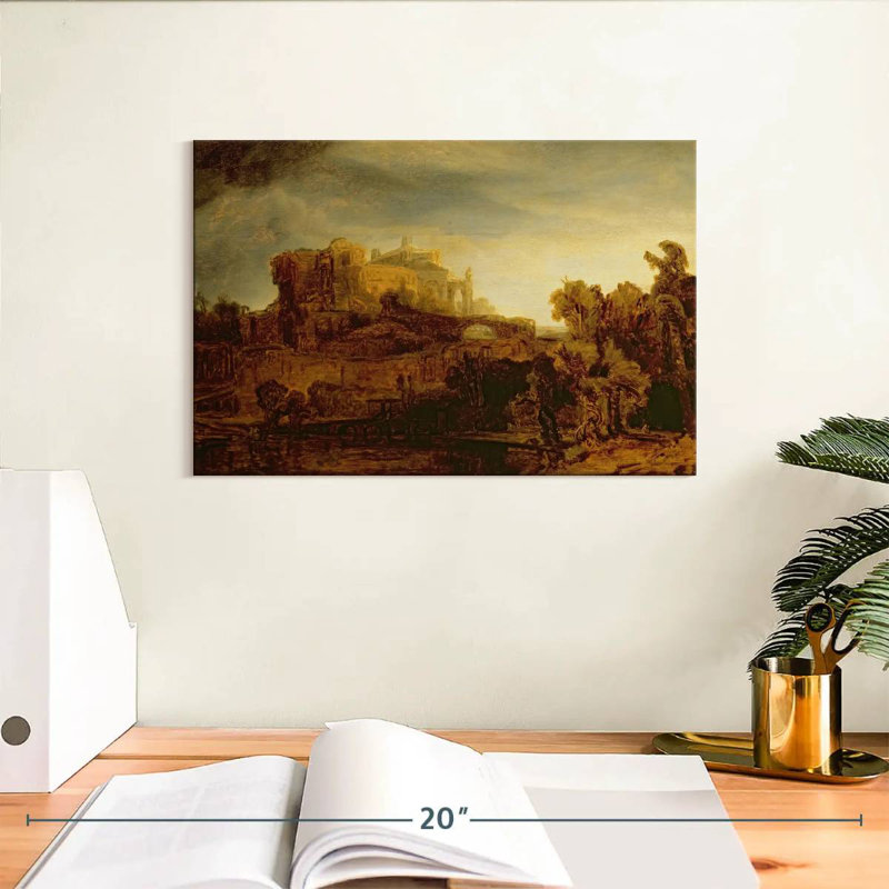 Lilie Landscape With A Chateau, 8" H x 12" W