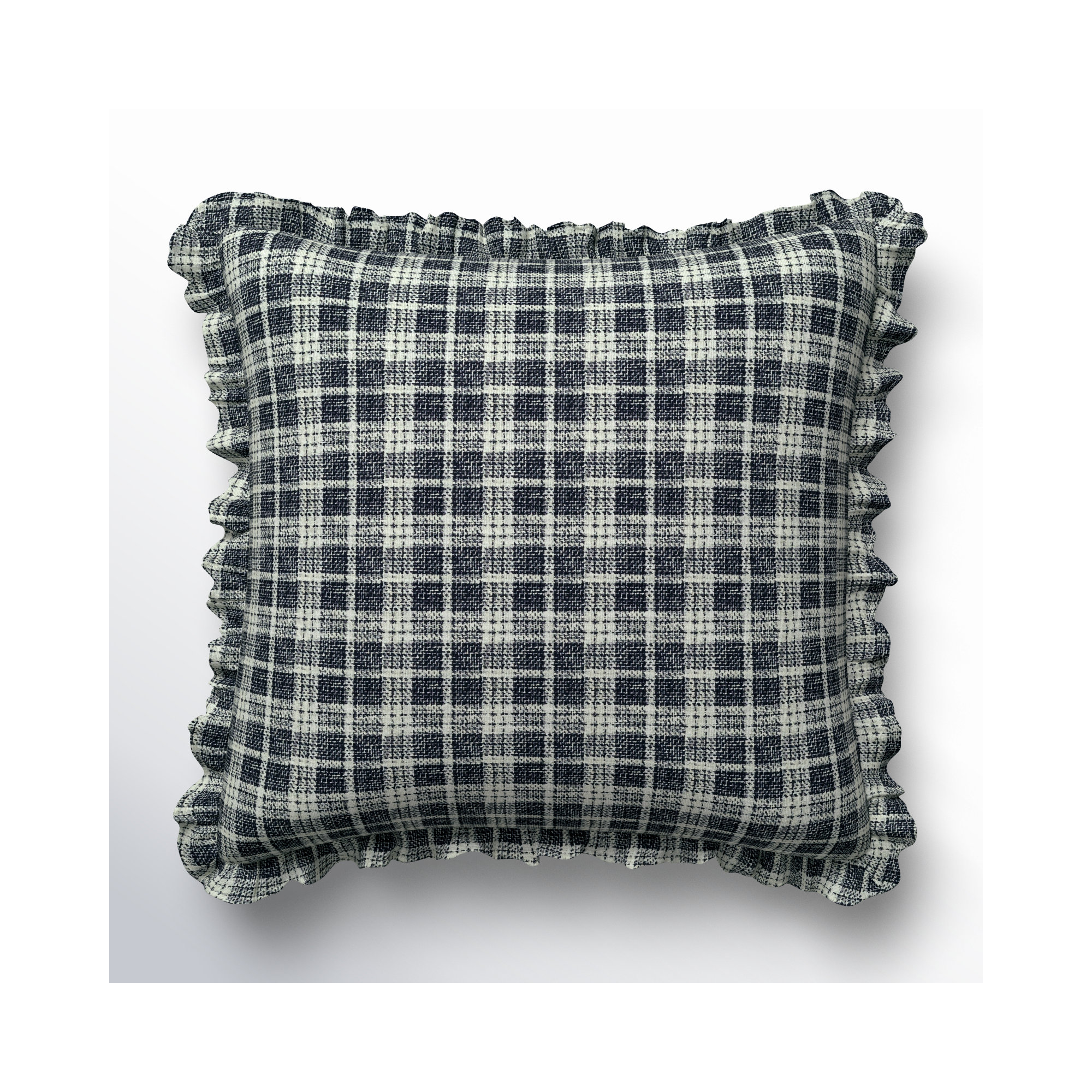 Zeppelin Plaid Cotton Throw Pillow, 18" x 18", Polyester/Polyfill, Black Plaid